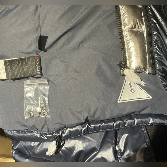 PAJAR DOWN FILL ARCTIC REMOVABLE FAUXFUR TRIM HOOD PUFFER JACKET GRAPHITE/SILVER - Picture 14 of 16